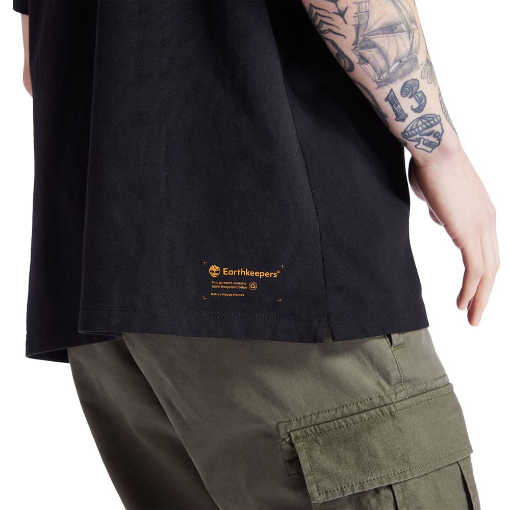 Camisetas Masculino - Timberland Ecoriginal Ek+ Short-Sleeve - QNFDU5390 - Pretas